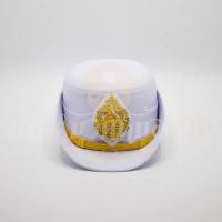 ราคา หมวกหม้อตาลข้าราชการ สีขาว ตราสิงห์ปักดิ้น (13442608542)