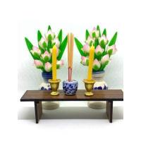 ราคา ชุดบูชา ชุดธูปเทียนพร้อมแจกัน ดอกบัวมงคล 9 ดอกสีขาวชมพู สูง 4 ดินปั้น วางหิ้งพระ (7818503077)