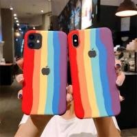 ราคา ส่งจากไทย iphone เคสกำมะหยี่ สีรุ้ง ไอโฟน i6 6s 6plus 6splus i7 i8 7plus 8plus X Xs XR Xs max iphone11 pro max i12miniสีรุ้งมาใหม่ไอโฟนทุกรุ่น i12 i12 pro i12 pro maxสายรุ้งไล่โทน (4530088203)
