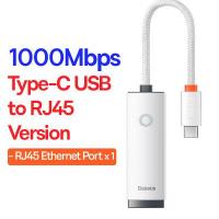 ราคา Baseus USB RJ45 Adapter 100Mbps 1000Mbps USB C to RJ45 LAN Port Ethernet Adapter for Laptop PC Switch MacBook Pro (13594202628)
