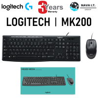 ราคา LOGITECH MK200 KEYBOARD MOUSE MEDIA DESKTOP USB คีย์ไทย อังกฤษ รับประกันศูนย์ 3 ปี (12561467733)