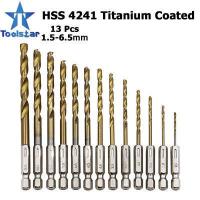 ราคา Toolstar ชุดดอกสว่านเคลือบไทเทเนียมเหล็กความเร็วสูง HSS 1 4ก้านหกเหลี่ยม1 5 6 5มม 13ชิ้น (16210306407)