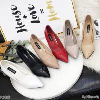 ราคา รองเท้าส้นเข็ม สูง 4 นิ้ว หนังแก้ว ทรงสวย หัวแหลม ใส่สบาย (14135281284)