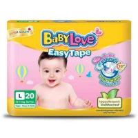 ราคา Babylove EasyTape เบบี้เลิฟ อีซี่เทป แพมเพิสเด็ก แบบเทป Size NB32 S30 M24 L20ชิ้น XL18ชิ้น (1209270143)