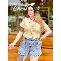 ราคา เสื้อไหมพรมแต่งกระดุม อก36 44 เสื้อสาวอวบอ้วน เสื้อไหมพรมสาวอวบ เสื้อผ้าสาวอวบ เสื้อคนอ้วน ชุดสาวอวบอ้วน (15923636580)