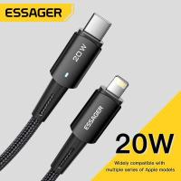 ราคา Essager PD type C to Lighting LED aluminum alloy quick charging cable PD 20W for iPhone 12 Pro Max 12mini 11 Pro Max x 8 plus MacBook PD charger data cable (14069603247)