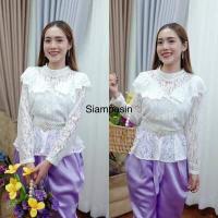 ราคา Siamoutfit เสื้อลูกไม้ อก S M 34 38 นิ้ว 38 40 นิ้ว 40 42 นิ้ว 42 46 นิ้ว 3XL เสื้อลูกไม้แขนยาว เสื้อลูกไม้สีขาว เสื้อลูกไม้ไปวัด เสื้อลูกไม้สวย หัวใจ blouse (3125430762)