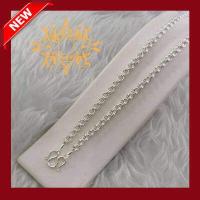ราคา สร้อยคอเงินลาว เคลือบแก้วอย่างดี ลายห่วงคู่ (10574070439)
