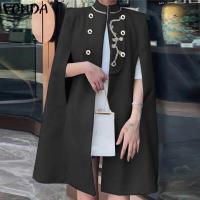 ราคา VONDA เสื้อคลุมสตรีที่สง่างามอย่างเป็นทางการสไตล์ปีกค้างคาวเสื้อคลุมที่เป็นของแข็งย้อนยุคเสื้อปอนโชพลัส แฟชั่นตะวันตก (10877197159)