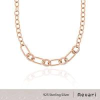ราคา Aevari Copper Chain Necklace Sterling Silver 925 with White CZ and Rose Gold Plated (11326560879)