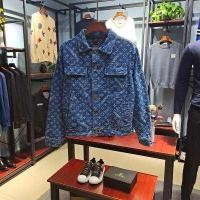 ราคา คุณภาพสูง NewLV แฟชั่นใหม่แจ็คเก็ตผ้าเดนิมสีน้ำเงินเข้มคลาสสิก Full พิมพ์โลโก้แจ็คเก็ตผ้าเดนิม (6186106459)