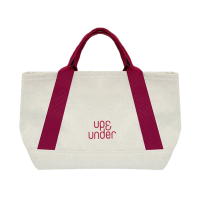 ราคา สินค้าของแถม งดจำหน่าย Up Under Essential Tote Bag กระเป๋าถือผ้าแคนวาสสีขาว สกรีนโลโก้ สายคาดสีแดง (16775405863)