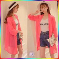 ราคา เสื้อคลุมเกาหลี ผ้าชีฟอง แฟชั่นเกาหลี ผ้าโปร่งบางเบา ลายผ้าสวยงาม ตารางไซส์อยู่รูปสินค้าที่2 สวมใส่สบาย พริ้วๆ เสื้อคลุม1 (4788582405)
