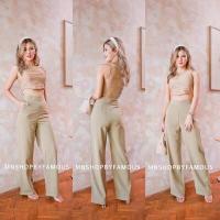 ราคา Famous Colletion สินค้าใหม่ กางเกงผ้าฮานาโกะ ขาตรงซิป หลัง กางเกงเอวสูง ไซส์S 2XL (16037275725)