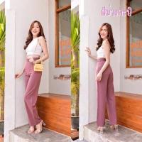 ราคา Famous Colletion สินค้าใหม่ กางเกงผ้าฮานาโกะ ขาตรงซิป หลัง กางเกงเอวสูง ไซส์S 2XL (15733477276)