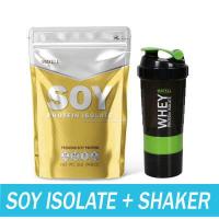 ราคา Soy Protein Isolate ถั่วเหลือง ซอย โปรตีน ไอโซเลท Non Whey เวย์ plant base แถม แก้วเชค สุ่มสี Shaker 600 ml (16872740342)