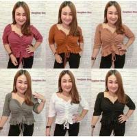 ราคา MK07 เสื้อผ้าแฟชั่นผู้หญิง เสื้อยืดสาวอวบ อก35 42 นิ้ว แขนสั้น คอปาดได้ เปิดไหล่ได้แขนยาว 3 4 ส่วน แต่งระบาย เสื้อผ้าคนอวบ เสื้อผ้าไซส์ใหญ่ (7702619927)