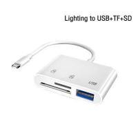ราคา 3 In 1 Multi Port Hub Converter Type C Lightning To USB OTG Adapter TF SD Memory Card Reader For Iphone Android And Laptop (16558387332)