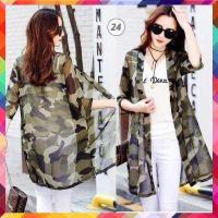 ราคา เสื้อคลุมเกาหลี ผ้าชีฟอง แฟชั่นเกาหลี ผ้าโปร่งบางเบา ลายผ้าสวยงาม ใส่สบาย แบบพริ้วๆ เสื้อคลุม1 (352152878)