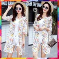 ราคา เสื้อคลุมเกาหลี ผ้าชีฟอง แฟชั่นเกาหลี ผ้าโปร่งบางเบา ลายผ้าสวยงาม ใส่สบาย แบบพริ้วๆ เสื้อคลุม1 (2272218750)