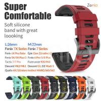 ราคา Zenia 26มม 22มม ซิลิโคนสายนาฬิกาสำหรับ Garmin Fenix 7X 7 6X 6 Pro Sapphire Solar 5X 5 Plus 3 HR Quatix Enduro Forerunner 935 945 Approach S60 S62 D2 Mach 1 Tactix Bravo Charlie Del (12390516455)