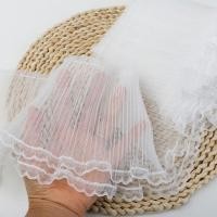 ราคา กว้าง14ซม สองชั้นตาข่ายลูกไม้จีบขอบกว้างทำด้วยมือ DIY คอเสื้อแขนเสื้อขอบกระโปรงผ้าม่านอุปกรณ์ตกแต่ง (16002704835)