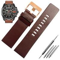 ราคา 26MM 28MM 30MM 32MM Soft Calf Leather Strap Striped Watch Band for Diesel DZ4323 7333 Watch Strap Men s Wrist Watch Bands (15137941691)