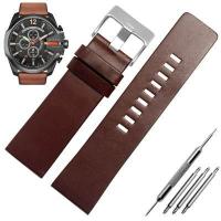 ราคา 26MM 28MM 30MM 32MM Soft Calf Leather Strap Striped Watch Band for Diesel DZ4323 7333 Watch Strap Men s Wrist Watch Bands (15137941668)