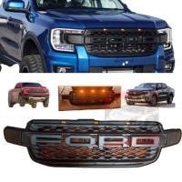 ราคา กระจังหน้า หน้ากระจัง แบบมีไฟ 3 จุด และ ไม่มีไฟ LED รุ่น ฟอร์ด เรนเจอร์ FORD RANGER ปี 2022 2023 สีดำด้าน โลโก้ FORD สีดำ 1 ชิ้น NEW GAN (14629106673)