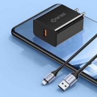 ราคา OWIRE หัวชาร์จเร็ว หัวชาร์จ อุปกรณ์ชาร์จ 3A USB Quick Charge 3 0 18W Wall Charger Adaptor set หัวชาร์จ Lightning Micro TypeCสายชาร์จ ของแท้ 100 IPhone xiaomi Huawei Sumsung Oppo Vivo (10480145940)