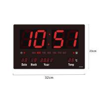 ราคา นาฬิกาดิจิตอล LED แขวนผนัง ขนาดใหญ่ 46x22ซม ไฟดับไม่ต้องตั้งเวลาใหม่ แขวนติดผนัง Number Clock แขวนผนัง นาฬิกา ตัวเลขสีแดง (11831706965)