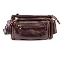 ราคา Chinatown Leather กระเป๋า ผู้ชาย หนังวัวแท้ คาดเอว สะพายหน้าอก ซิปหน้าสีน้ำตาล แทน ดำ (12458618618)