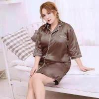 ราคา ชุดนอนกระโปรงผ้าซาติน ไซส์ใหญ่ 3XL 6XL สาวอวบ สาวอ้วน ใส่ได้สบายๆ (15707029707)