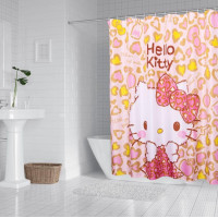 ราคา ม่านห้องน้ำ 180x180cm ผ้าม่านลายการ์ตูน ม่านกั้นอาบน้ำ ผ้าม่านคิตตี้ โดเรมอน เมโลดี้ หมีพูห์ Shower Curtain (10362233573)