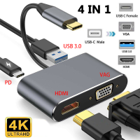 ราคา เรือจากประเทศไทย USB C to HDMI VGA Adapter Type c to HDMI 4K for MacBook Pro HP Envy 13 Dell XPS13 15 Lenovo miix510 Huawei Mate 10 P20 Samsung S8 Note 8 Black (16317471271)
