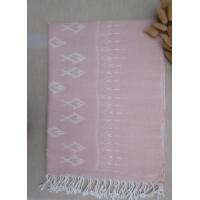 ราคา ผ้าคลุมไหล่มัดหมี่ย้อมสีธรรมชาติโทนสีชมพู (16356443186)