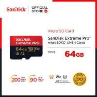 ราคา SanDisk Extreme Pro microSDXC SQXCU 64GB V30 U3 C10 A2 UHS I 200MB s R 90MB s with Adaptor SDSQXCU 064G GN6MA เมมโมรี่การ์ด ไมโครเอสดี การ์ด (16065884734)