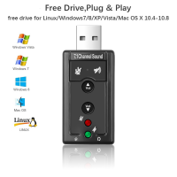 ราคา พร้อมส่งจากไทย COD External Mini USB 2 0 3D Audio Mic Speaker Adapter Virtual 480Mbps 7 1 Channel Audio Sound Card Adapter for PC Desktop Notebook Win Compter Android Linux (14160036678)