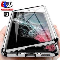ราคา เคส S22 Ultra 5G 360 เคสฝาครอบแม่เหล็กเต็มรูปแบบสำหรับ Samsung Galaxy S22 Ultra 5G เคสโทรศัพท์ S22 S22 Plus S22 5G ด้านหน้าด้านหลัง Matel ป้องกันบาร์กันชนกระจกสองด้านเคส (13354375799)