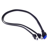 ราคา Dual 2 Port USB 3 0 Front Panel Extension Cable a Type Female to 20 Pin Box Header Female Slot Adapter Cable (15480384753)