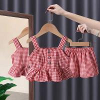 ราคา Babyonline Y391 C5 ชุดเซ็ตเสื้อสายเดี่ยวกางเกงขาสั้นลายสก็อต (14454752312)