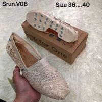 ราคา รองเท้า TOMS ALPARGATA CROCHET ผ้าลูกไม้ สีดำ สีครีม สีเทา รองเท้าแบบสวม รองเท้าผู้หญิง (12204960009)