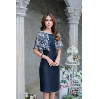 ราคา สีกรม ชมพูนู้ด เดรสออกงาน เดรสทำงาน ผ้าไหมญี่ปุ่นแต่งคลุมไหล่ลูกไม้ทอลายสลับสีรุ่นพิเศษ สวยมากค่ะ M 3XL ซื้อได้เลยระวังจะหมดนะคะ (12611624582)