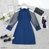 ราคา พร้อมส่ง ชุดเดรสสีชมพู ใส่ออกงาน ไปงานแต่งงาน เดรสชมพู สีเรียบหรู ไม่มีลาย สาวอวบนิดๆใส่ได้ค่ะ8581 (14506330886)