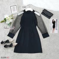 ราคา พร้อมส่ง ชุดเดรสสีชมพู ใส่ออกงาน ไปงานแต่งงาน เดรสชมพู สีเรียบหรู ไม่มีลาย สาวอวบนิดๆใส่ได้ค่ะ8581 (13414228829)