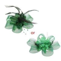 ราคา ดอกไม้ผู้หญิงลูกปัดขนนกตาข่าย Corsage คลิป Fascinator มงกุฏประดับผมเจ้าสาว (9642917002)