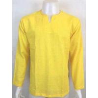 ราคา เสื้อผ้าฝ้าย ผ้าพื้นเมือง TC คอเจาะ แขนยาว (554146588)