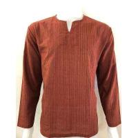 ราคา เสื้อผ้าฝ้าย ผ้าพื้นเมือง TC คอเจาะ แขนยาว (397747627)