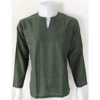 ราคา เสื้อผ้าฝ้าย ผ้าพื้นเมือง TC คอเจาะ แขนยาว (362234425)