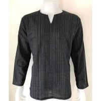 ราคา เสื้อผ้าฝ้าย ผ้าพื้นเมือง TC คอเจาะ แขนยาว (217636923)